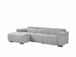 Vente-unique Sofá Relax|Sofá rinconera izquierda relax eléctrico de tela efecto acolchado MOLPICA