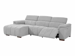 Vente-unique Sofá Relax|Sofá rinconera izquierda relax eléctrico de tela efecto acolchado MOLPICA