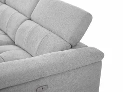 Vente-unique Sofá Relax|Sofá rinconera izquierda relax eléctrico de tela efecto acolchado MOLPICA