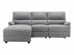 Vente-unique Sofá rinconera izquierda relax eléctrico de tela LUNANO Gris claro Sale