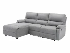 Vente-unique Sofá rinconera izquierda relax eléctrico de tela LUNANO Gris claro Sale