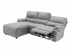 Vente-unique Sofá rinconera izquierda relax eléctrico de tela LUNANO Gris claro Sale