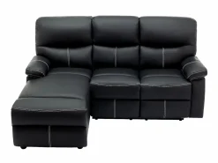 Vente-unique Sofá Relax|Sofá rinconera izquierda relax de piel sintética de color CANBY
