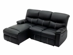 Vente-unique Sofá Relax|Sofá rinconera izquierda relax de piel sintética de color CANBY