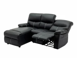 Vente-unique Sofá Relax|Sofá rinconera izquierda relax de piel sintética de color CANBY