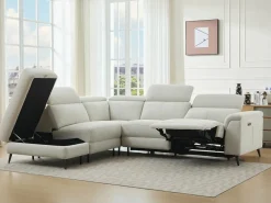 Sofá rinconera izquierda relax eléctrico de tela MAKORO^Vente-unique Outlet