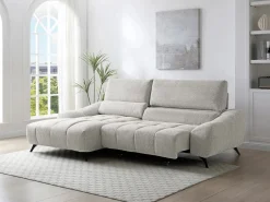 Sofá rinconera izquierda relax con asiento deslizante en tela ELOSIA^Vente-unique Outlet