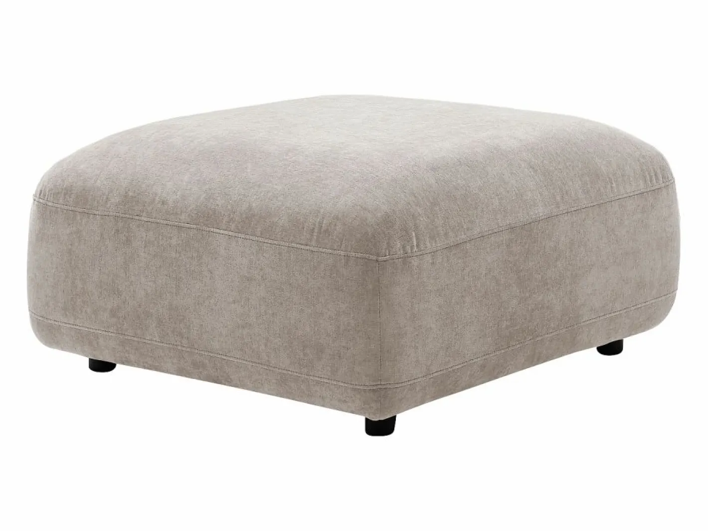 Vente-unique Sofá rinconera izquierda y puf en tejido TINDRALO Beige