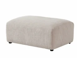 Maison Céphy Sofá rinconera izquierda y puf de pana TIRONO de Beige Best