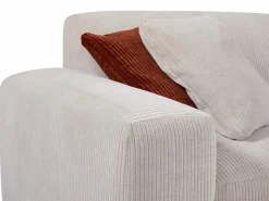 Maison Céphy Sofá rinconera izquierda y puf de pana TIRONO de Beige Best