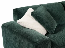 Maison Céphy Sofá rinconera izquierda y chaise longue de pana - Verde bosque - TIRONO de Verde pino