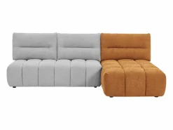 Vente-unique Sofá rinconera modular con respaldo desplazable en tejido gris claro y terracota APOLIU Gris claro / Terracota Discount
