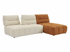 Vente-unique Sofá rinconera modular con respaldo avanzado-retrocedido en tela beige y terracota APOLIU Terracota / Beige Online