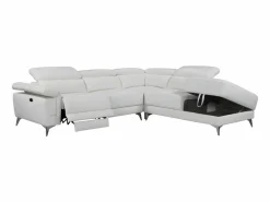 LINEA SOFA Sofá rinconera ángulo dcho eléctrico piel PASCALINE Marfil Discount
