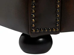LINEA SOFA Sofá rinconera (ángulo dcho) chesterfield 100% piel BRENTON Marru00f3n chocolate Hot