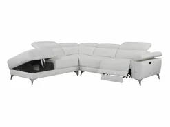 LINEA SOFA Sofá rinconera ángulo izdo eléctrico piel PASCALINE Marfil Outlet
