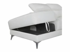 LINEA SOFA Sofá rinconera ángulo izdo eléctrico piel PASCALINE Marfil Outlet