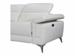 LINEA SOFA Sofá rinconera ángulo izdo eléctrico piel PASCALINE Marfil Outlet