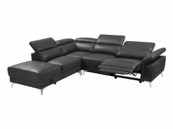LINEA SOFA Sofá rinconera ángulo izdo eléctrico piel gris PASCALINE Gris antracita Outlet
