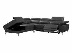 LINEA SOFA Sofá rinconera ángulo izdo eléctrico piel gris PASCALINE Gris antracita Outlet