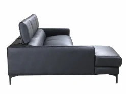 LINEA SOFA Sofá rinconera ángulo izquierdo piel,reposacabezas FLORENCE Negro Discount