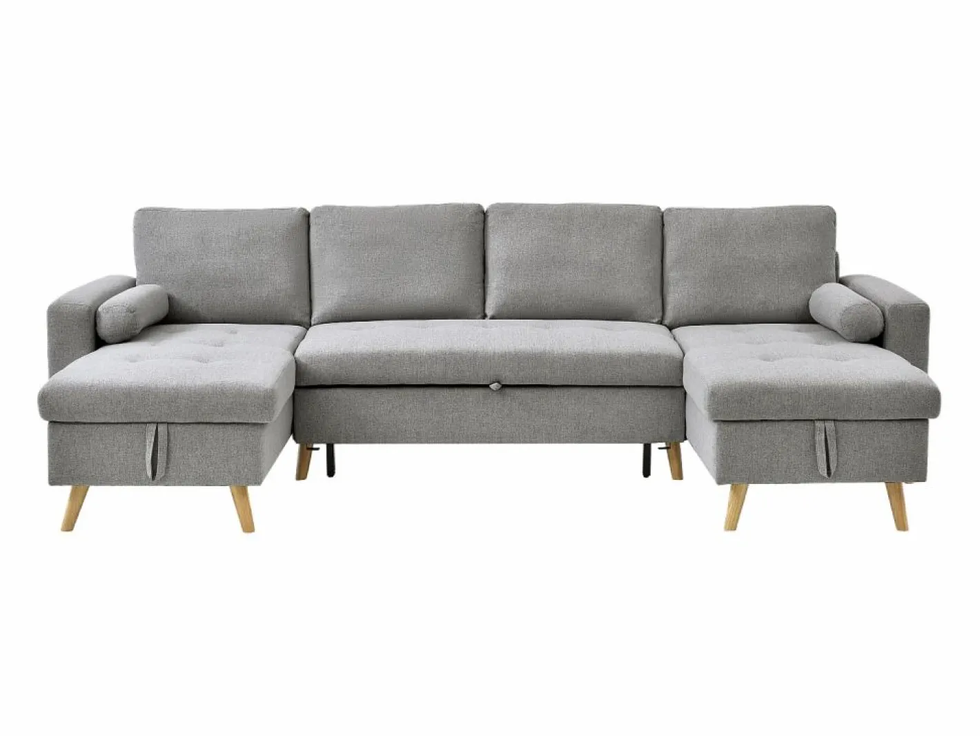 Vente-unique Sofá Escandinavo|Sofá Xxl|Sofá rinconera panorámico convertible en tela KORI