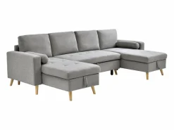 Vente-unique Sofá Escandinavo|Sofá Xxl|Sofá rinconera panorámico convertible en tela KORI