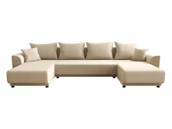 Vente-unique Sofá Cama|Sofá Xxl|Sofá rinconera panorámico de tela NESSARO