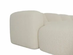 Maison Céphy Sofá rinconera panorámico en tela bouclé - - POGNI de Blanco Discount