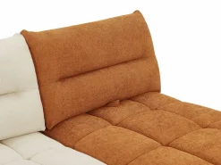 Sofá rinconera panorámico modular y puf con respaldo avanzar-retroceder beige y terracota APOLIU^Vente-unique Best