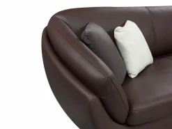 Vente-unique Todos Los Sofás|Sofá De Piel|Sofá rinconera piel de búfalo de 5 plazas - Marrón - Ángulo derecho. CAIPI