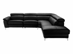 Vente-unique Sofá Relax|Sofá rinconera relax de piel ángulo derecho SITIA
