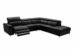 Vente-unique Sofá Relax|Sofá rinconera relax de piel ángulo derecho SITIA
