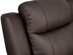 Vente-unique Sofá rinconera relax de piel color marrón EVASION Marru00f3n