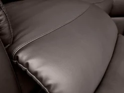 Vente-unique Sofá rinconera relax de piel color marrón EVASION Marru00f3n