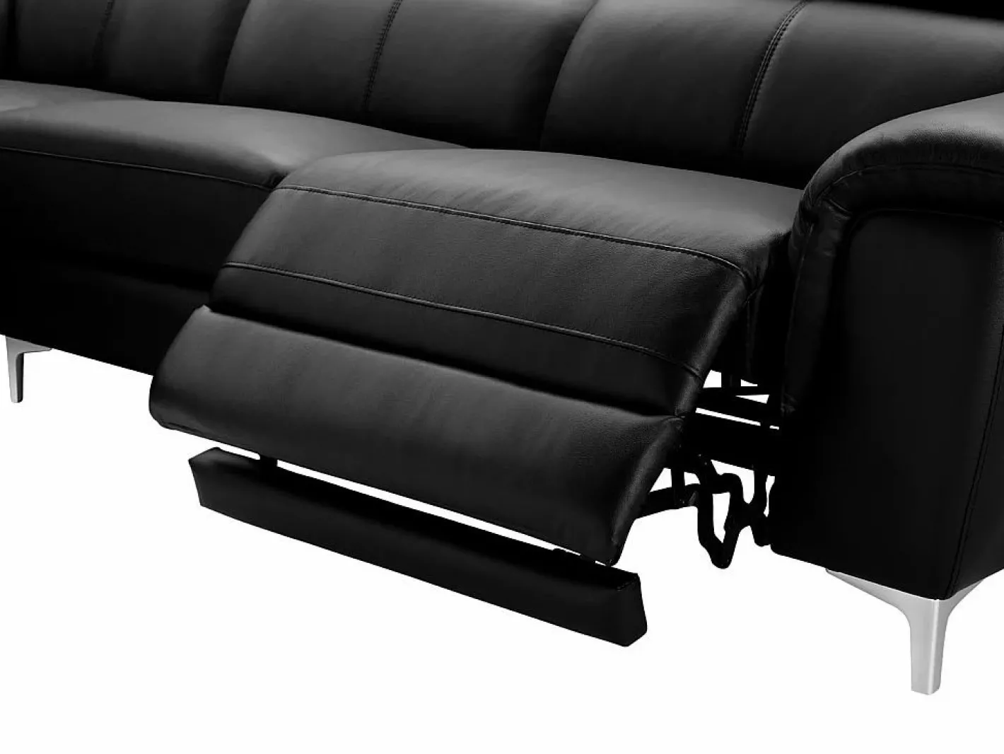 Vente-unique Sofá Relax|Sofá rinconera relax de piel ángulo izquierdo SITIA