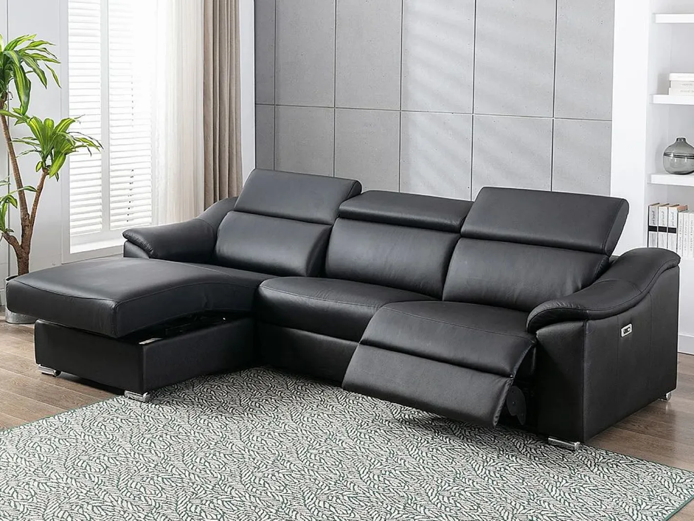 LINEA SOFA Sofá Relax|Sofá rinconera relax de piel de calidad superior - Ángulo izquierdo - PEDRERA