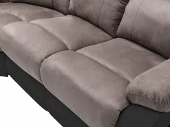 Sofá rinconera relax: manual gris y negro de microfibra y piel sintética TOLZANO^Vente-unique Sale