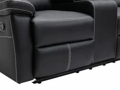 Sofá rinconera relax: manual de piel sintética negra CANBY^Vente-unique Discount