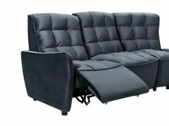 Vente-unique Sofá rinconera relax modular de terciopelo antracita ALFORD Gris antracita Discount
