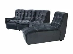 Vente-unique Sofá rinconera relax modular de terciopelo antracita ALFORD Gris antracita Discount