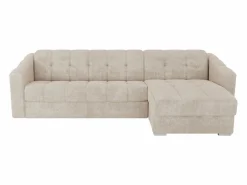 Vente-unique Sofá rinconera reversible de apertura rápida de tela colchón de 14 cm DARIELO Beige Hot