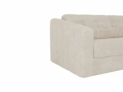 Vente-unique Sofá rinconera reversible de apertura rápida de tela colchón de 14 cm DARIELO Beige Hot