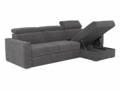 Vente-unique Sofá rinconera reversible convertible tipo italiano en tela gris - Cama 160 cm VIZIR Gris antracita Outlet