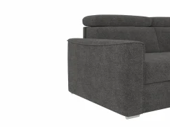 Vente-unique Sofá rinconera reversible convertible tipo italiano en tela gris - Cama 160 cm VIZIR Gris antracita Outlet