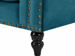 Sofá rinconera reversible de terciopelo capitoné verde azulado TURNER^Vente-unique Best