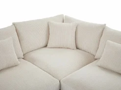 Vente-unique Sofá rinconera reversible y puf de pana SPERONE de Pascal Morabito Beige Clearance