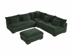 Vente-unique Sofá Modular|Sofá rinconera reversible y puf de pana SPERONE de Pascal Morabito