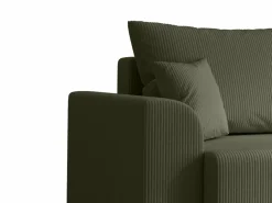 Vente-unique Sofá De Terciopelo|Sofá - 4 Plazas|Sofá rinconera reversible de pana verde NESSARO