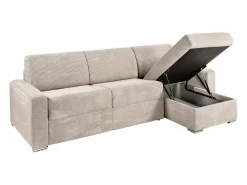 Vente-unique Sofás Y Sillones|Sofá rinconera reversible de apertura rápida pana 140 cm - 14 cm CALITO